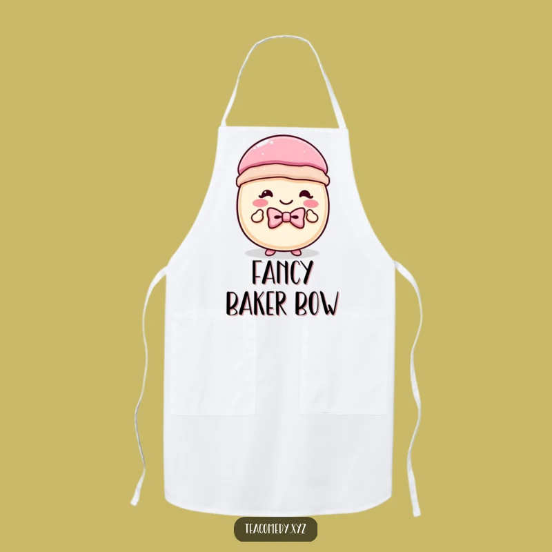 Funny Macaron Bowtie Curtsey Apron: Bake with Style, Hilarious Kitchen Accessory