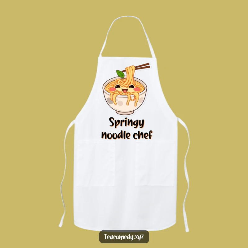 Funny Ramen Apron - Bouncing Bowl Kitchen Wear, Hilarious Foodie Chef Gift