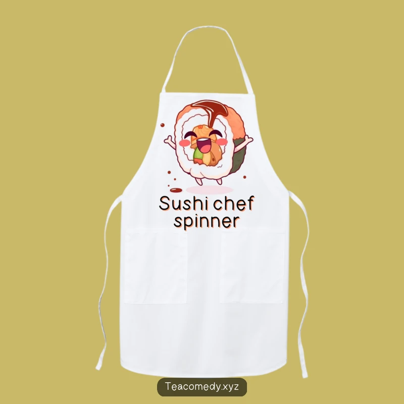 Funny Sushi Spin Apron: Cook with Joyful Flair