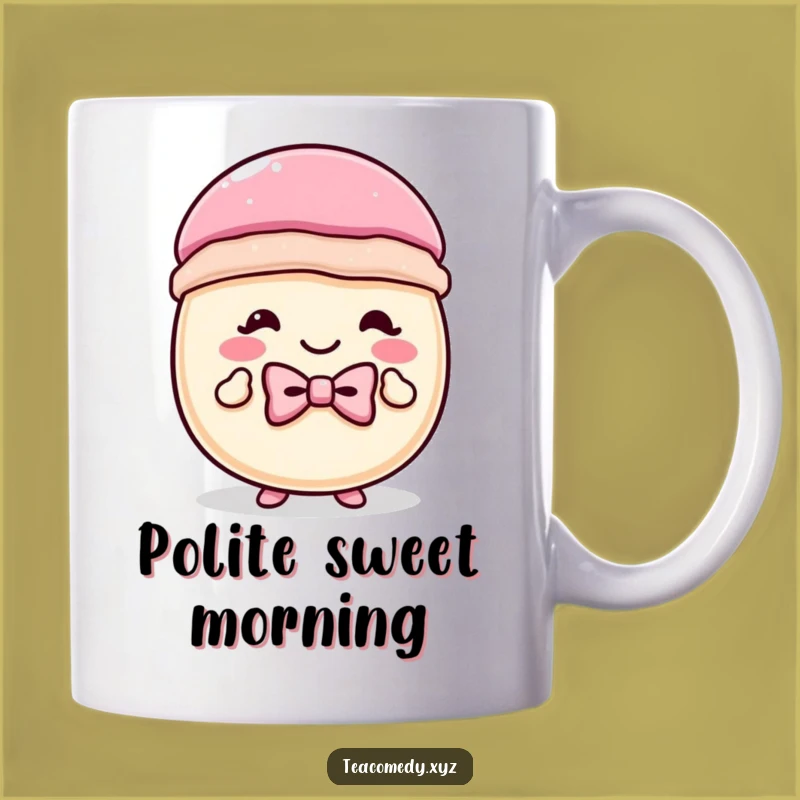 Funny Macaron Bowtie Curtsey Mug: Sweet Charm, Perfect Hilarious Gift
