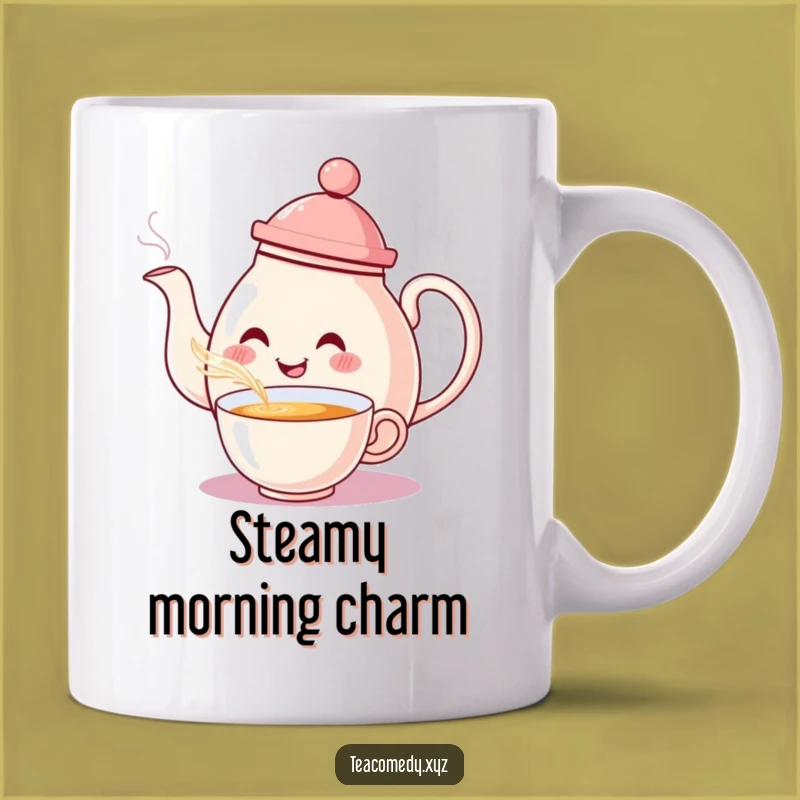 Funny Smiling Teapot Mug: Hilarious Tea Lover Gift for Cozy Moments