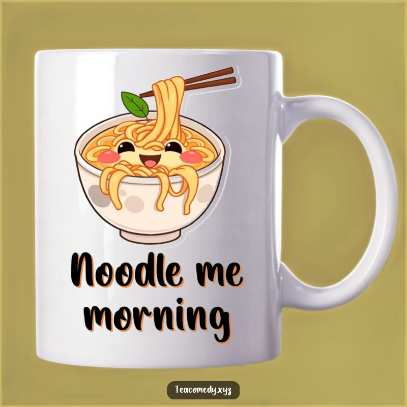 Funny Ramen Bowl Mug - Joyful Bouncing Noodle Gift, Hilarious Foodie Cup Delight