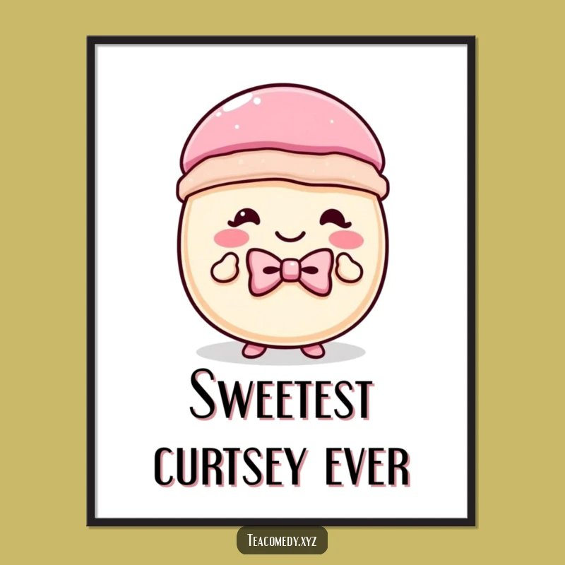 Funny Macaron Bowtie Curtsey Digital Art: Instant Elegance, Hilarious Decor