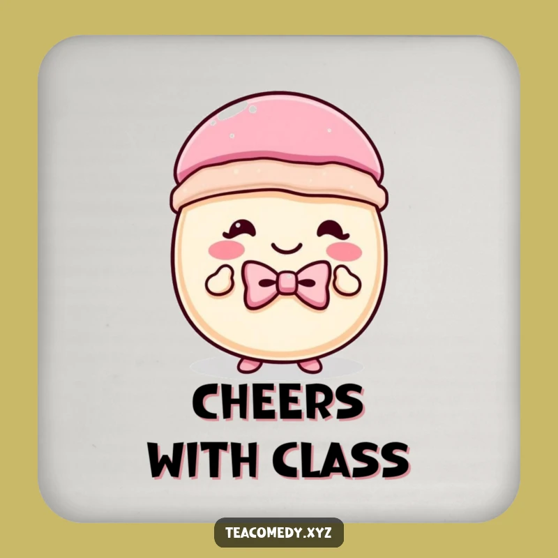 Funny Macaron Bowtie Curtsey Coaster: Protect Surfaces with Sweet Style