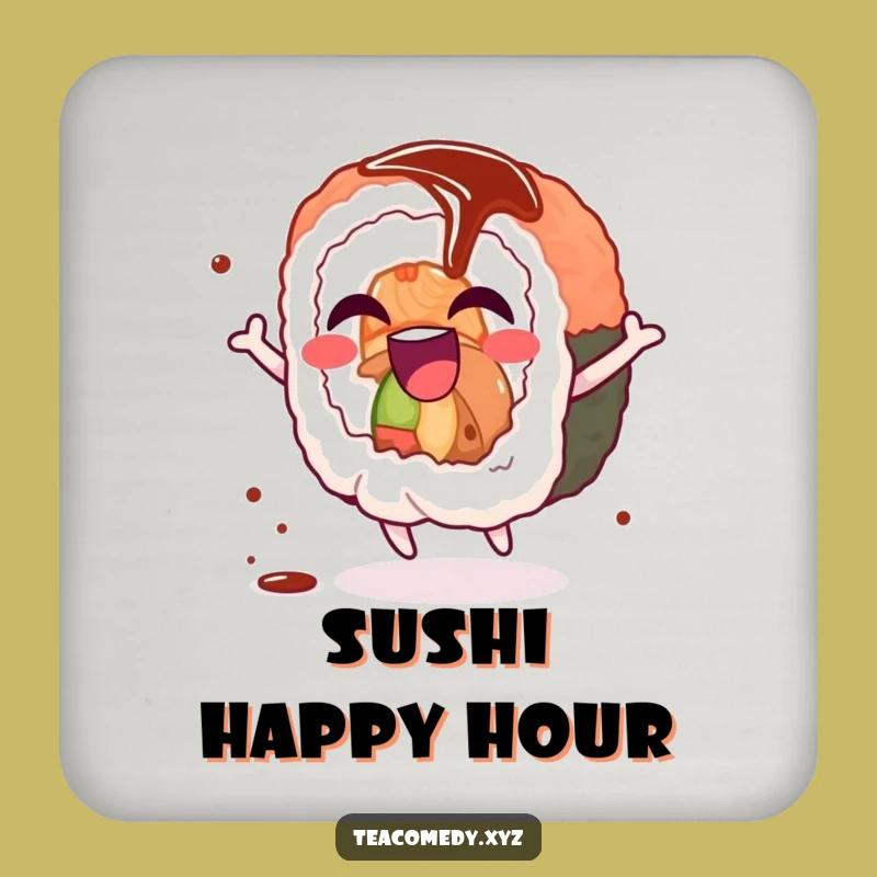 Funny Sushi Spin Drink Coaster: Protect Surfaces with Sushi Charm