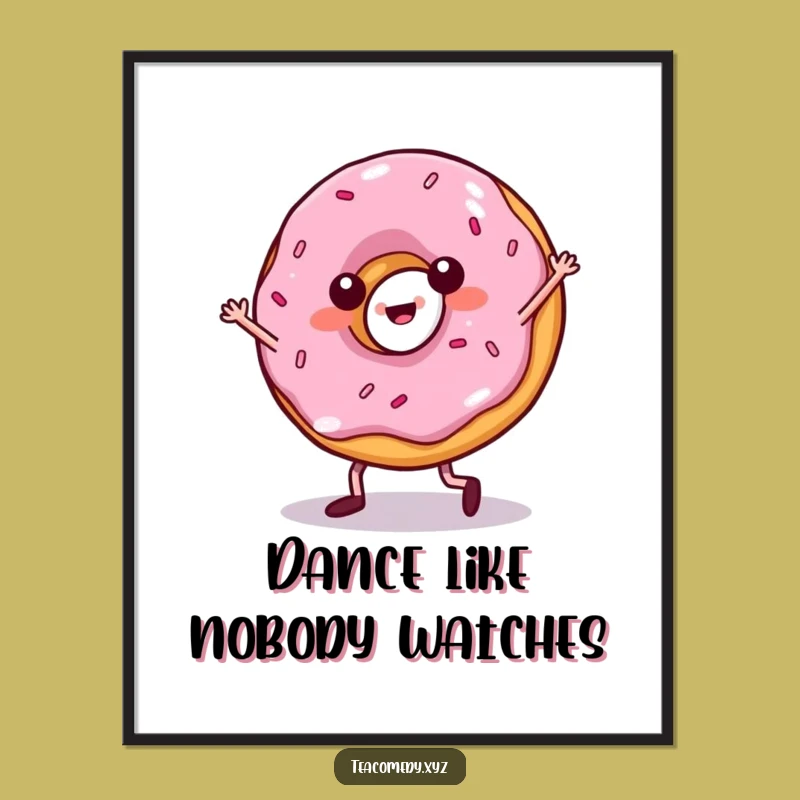 Funny Donut Salsa Dancer Poster: Spice Up Your Walls, A Hilarious Art Piece