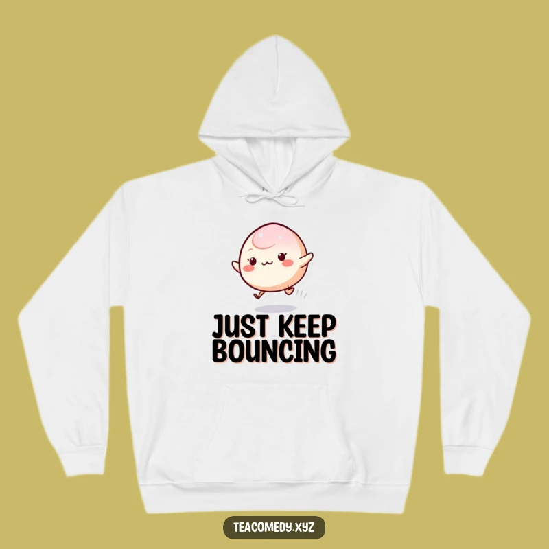Cozy Funny Mochi Hoodie: Playful Bouncing Character for Warm, Happy Days