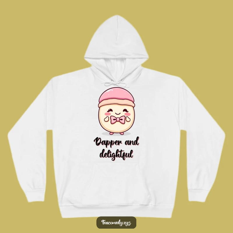 Funny Macaron Bowtie Curtsey Hoodie: Cozy Elegance, Hilarious Gift