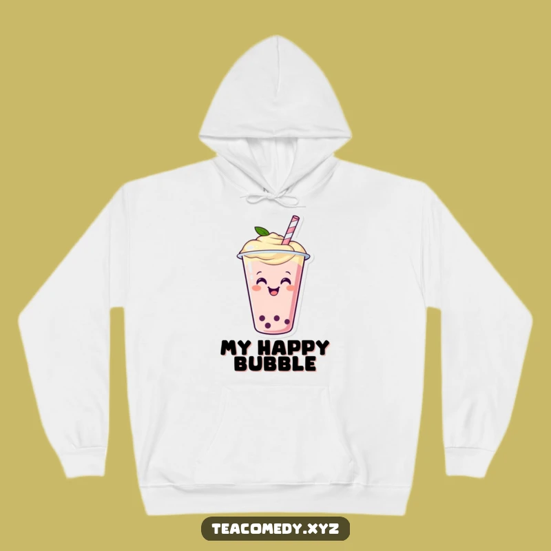 Cozy Funny Boba Tea Hoodie - Happy Wiggling Cup Sweatshirt, Hilarious Gift