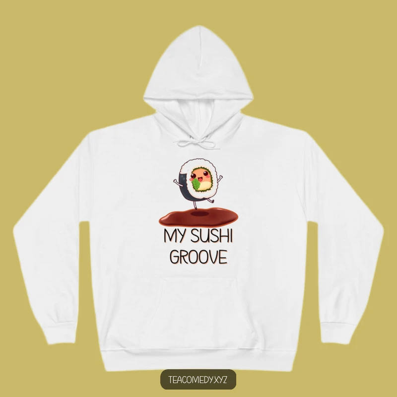 Cozy Funny Sushi Hoodie - Dancing Roll Sweatshirt, Hilarious Foodie Gift