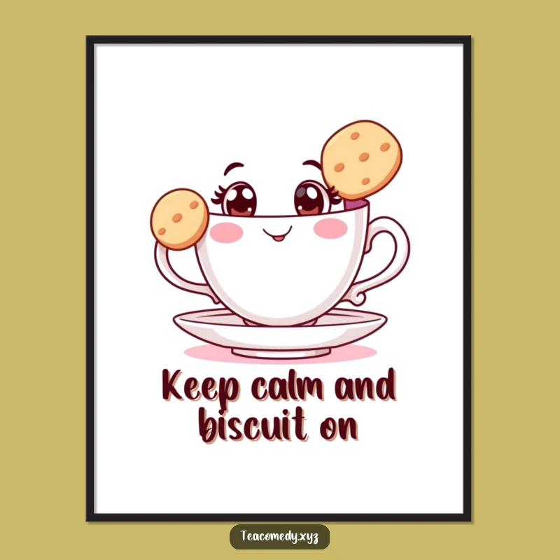 Free Printable Wall Art: Whimsical Teacup Balance - Quirky Downloadable Art for Decor!