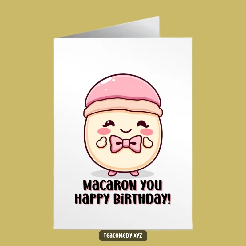 Free Printable Birthday Card: Dapper Macaron Curtsey - Charming Downloadable Gift!