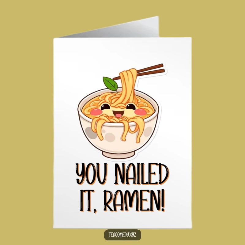 Congrats Free Printable Ramen Card - Bouncing Bowl Festive Downloadable Greeting