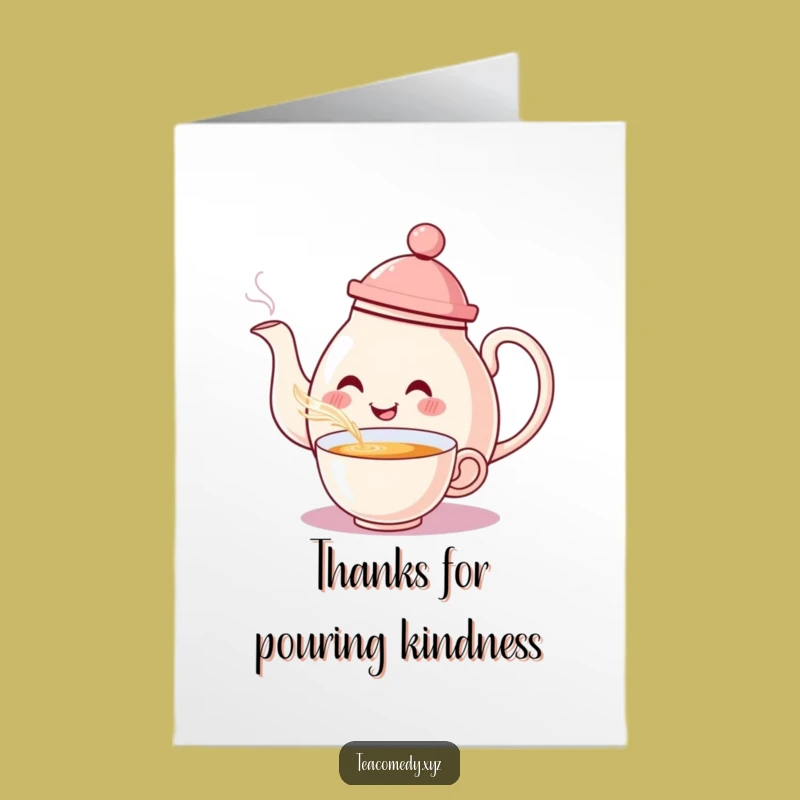 Funny Free Printable Thank You Card: Teapot Pouring Thanks, Gratitude Downloadable