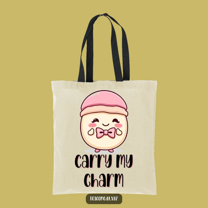 Funny Macaron Bowtie Curtsey Tote Bag: Carry Sweetness, Hilarious Accessory