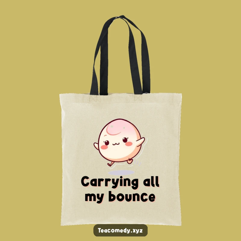 Funny Mochi Tote Bag: Playful Bouncing Character Eco-Bag for Daily Errands