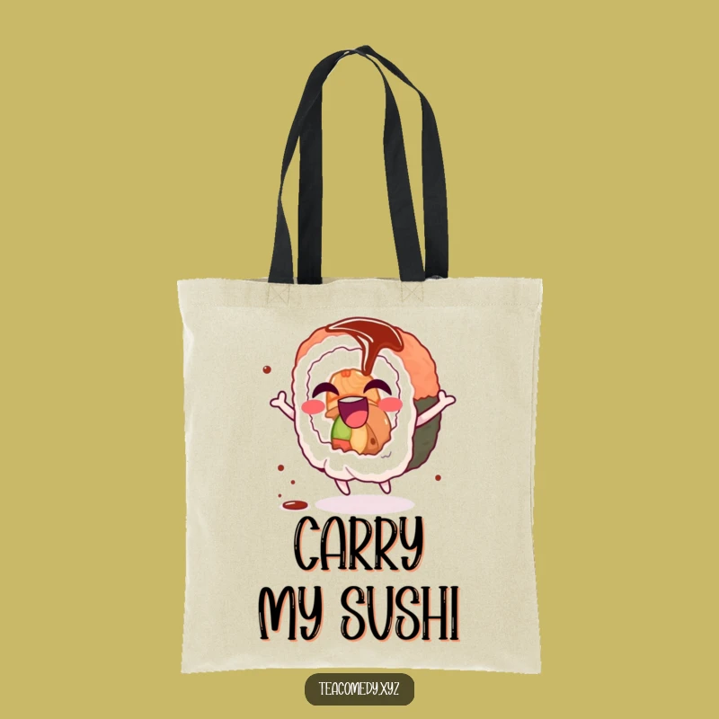 Funny Sushi Spin Tote Bag: Carry Your Sushi Love